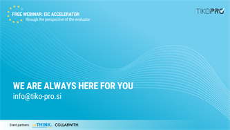 Webinar: "EIC ACCELERATOR through the perspective of the evaluator" - posnetek, julij 2021